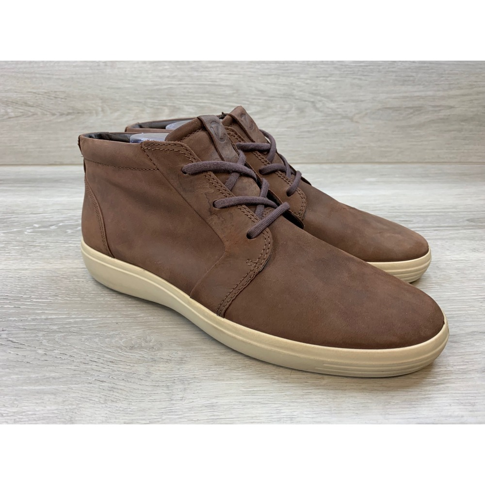 ECCO Soft 7 Tred Men's Brown Leather Chukka Boots Size 43 US 9-9.5 Comfort Shoes